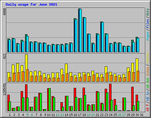 Daily usage for June 2021