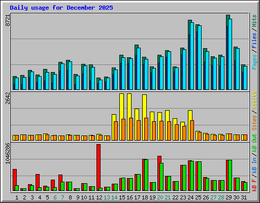 Daily usage for December 2025