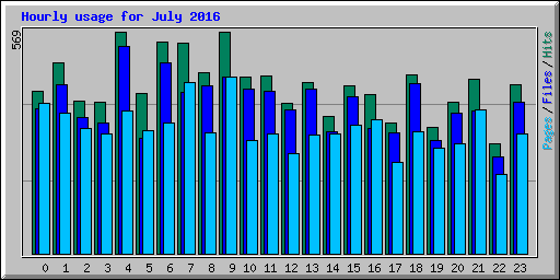 Hourly usage for July 2016