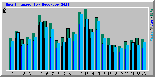 Hourly usage for November 2016