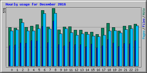 Hourly usage for December 2016