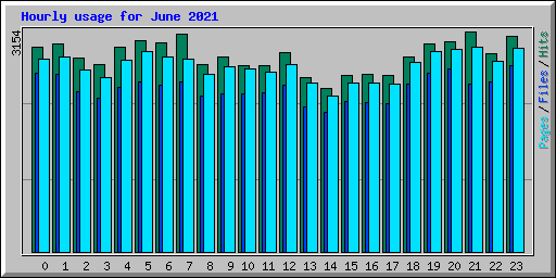 Hourly usage for June 2021