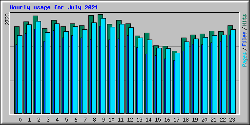 Hourly usage for July 2021