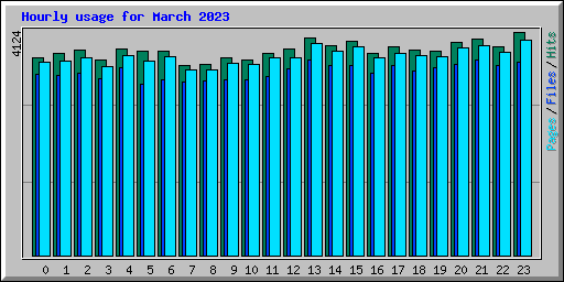 Hourly usage for March 2023